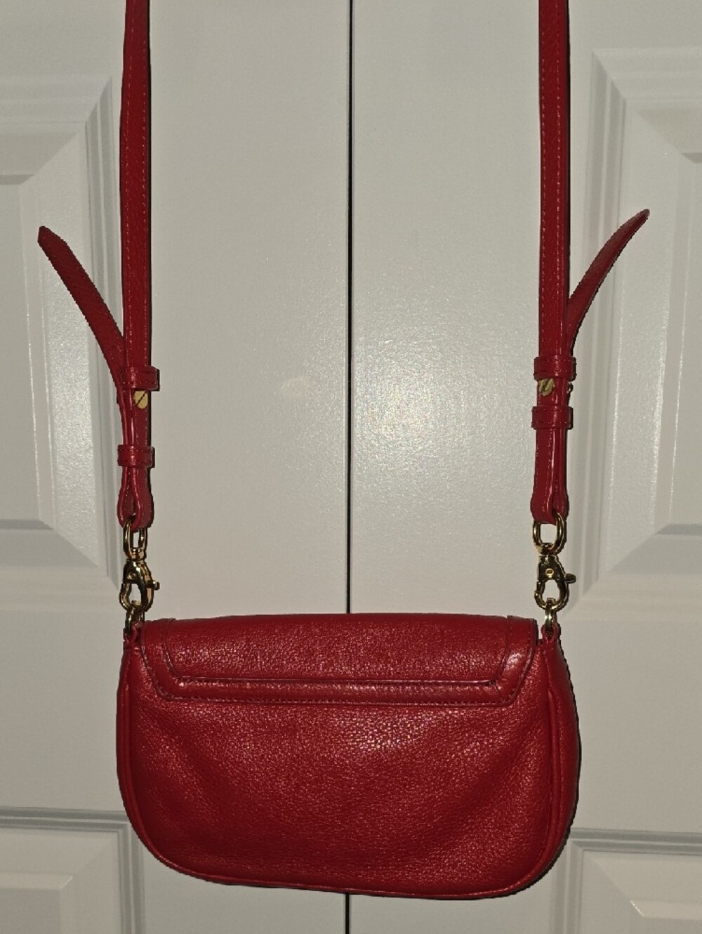 Tory Burch Red Leather Flap Crossbody with Gold Logo Hardware - Picture 7 of 11